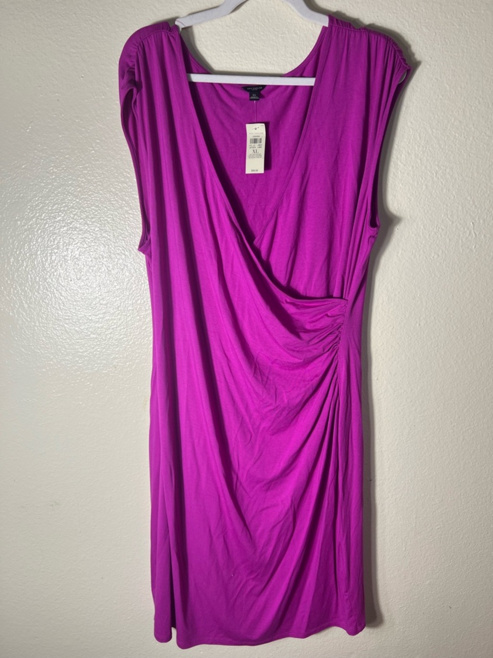Ann Taylor Sleeveless Midi Dress in Magenta size XL